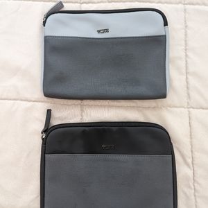 2 Tumi Toiletry Bags (Black and Gray)